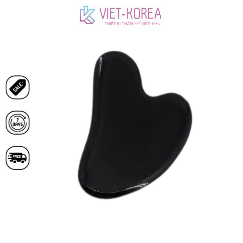 Đá Guasha Massage Mặt Cao Cấp Trái Tim Đen Tạo Cằm Vline