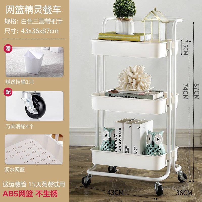 Xe đẩy Spa kệ 3 Tầng Trắng Có Bánh Xe - Nhựa trắng