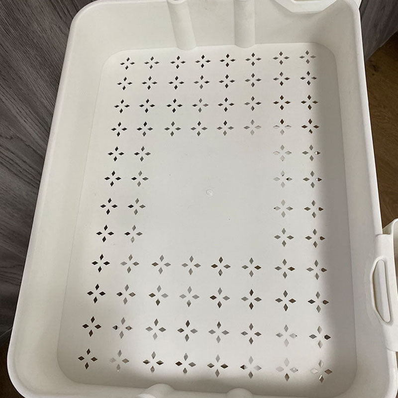 Xe đẩy Spa kệ 3 Tầng Trắng Có Bánh Xe - Nhựa trắng