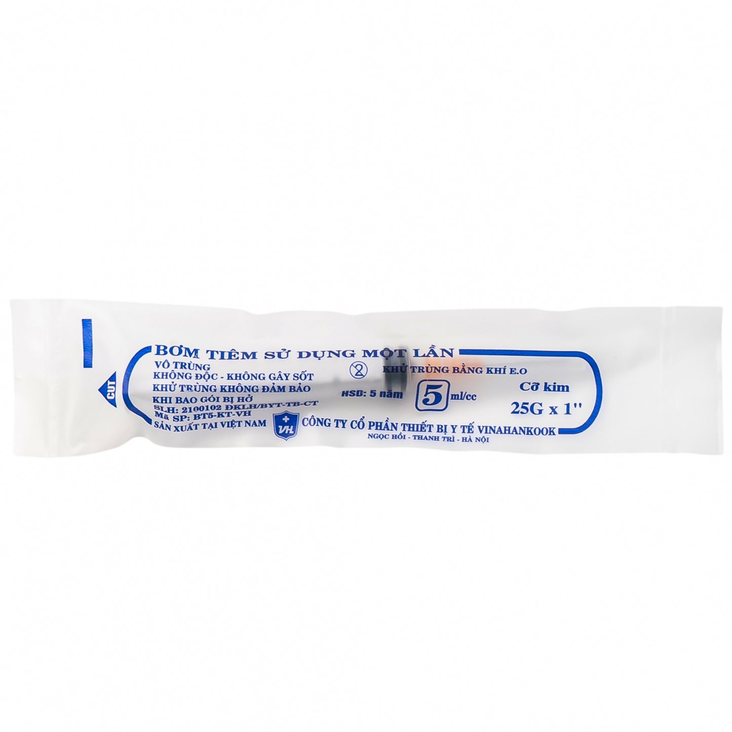 [Loại 1] Bơm Tiêm Vô Trùng Vinahankook 5ml/cc Hộp 100 Chiếc