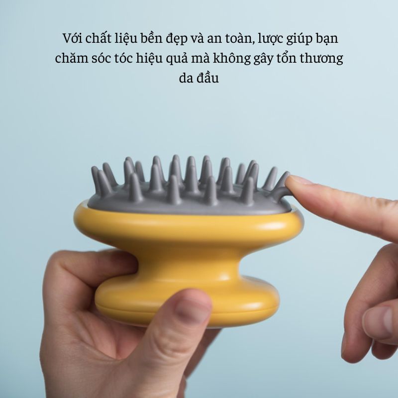 Lược Gồi Đầu Silicon Massage Làm Sạch, Tẩy Tế Bào Chết Cho Da Đầu