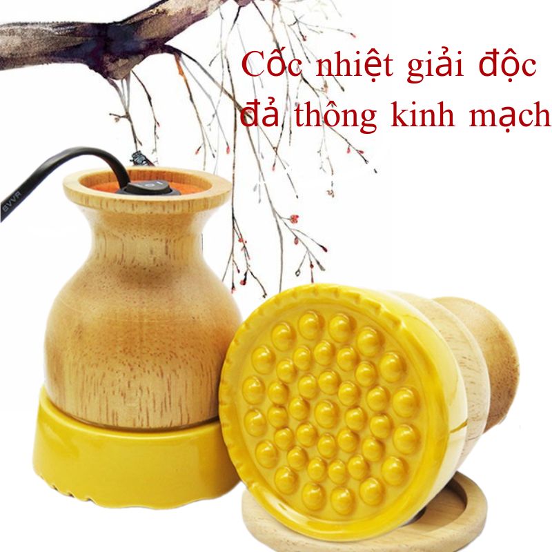 Cốc Nhiệt Gỗ Massage Cổ Vai Gáy Đả Thông Kinh Lạc