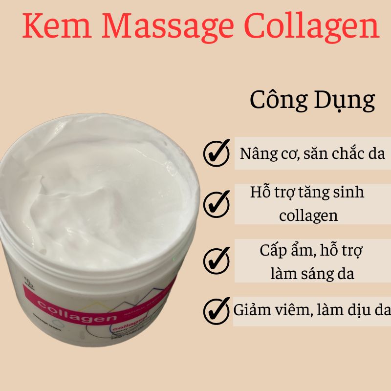 Kem Massage Be Beauty 500gr Hỗ trợ Tăng Sinh Collagen Dưỡng Trắng Da