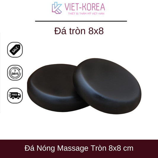 Đá nóng massage body đả thông kinh lạc, lưu thông khí huyết viên 8x8cm