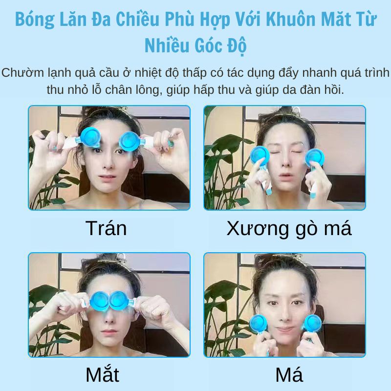 Cặp Cầu Lạnh Massage Mặt Se khít Lỗ Chân Lông Chống Lão Hóa