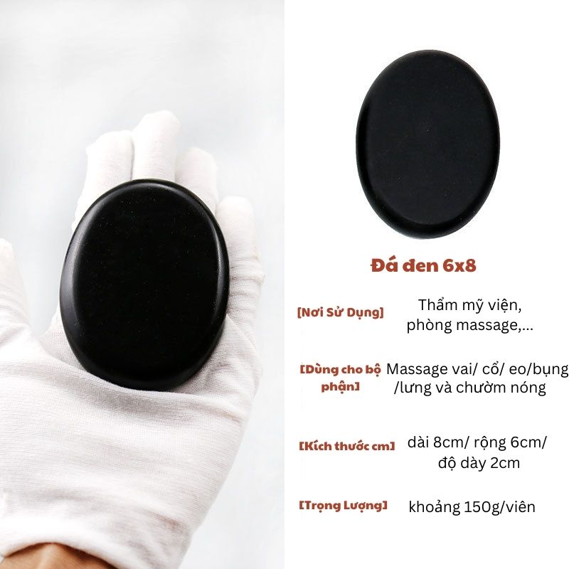 Đá Nóng Massage Body Cao Cấp Viên 6x8cm Đả Thông Kinh Mạch