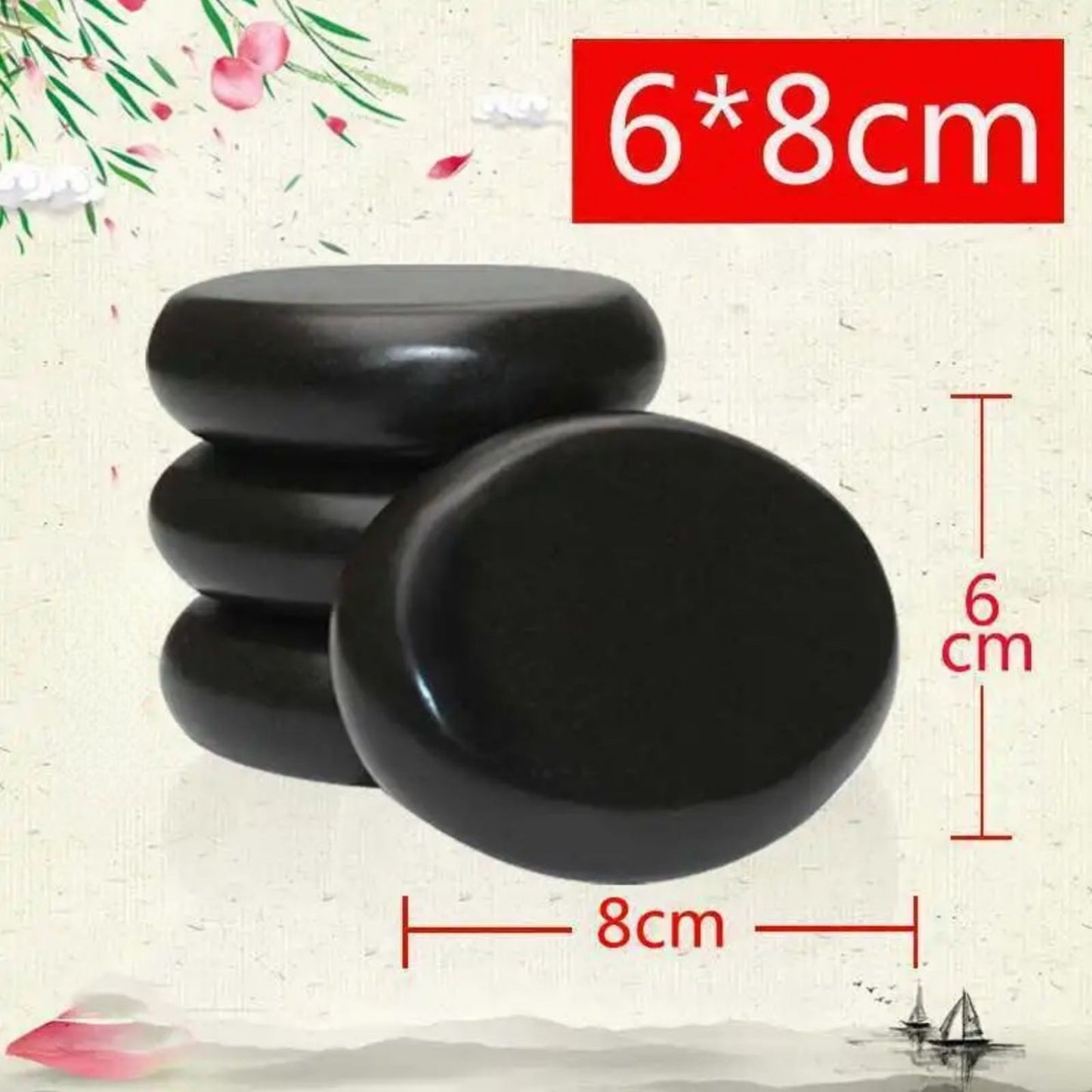 Đá Nóng Massage Body Cao Cấp Viên 6x8cm Đả Thông Kinh Mạch